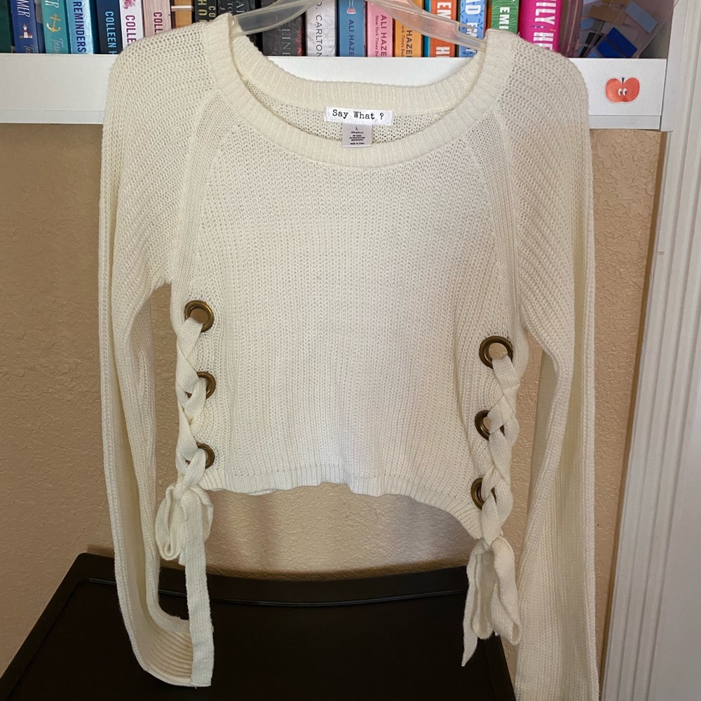 Cream with gold sweater top